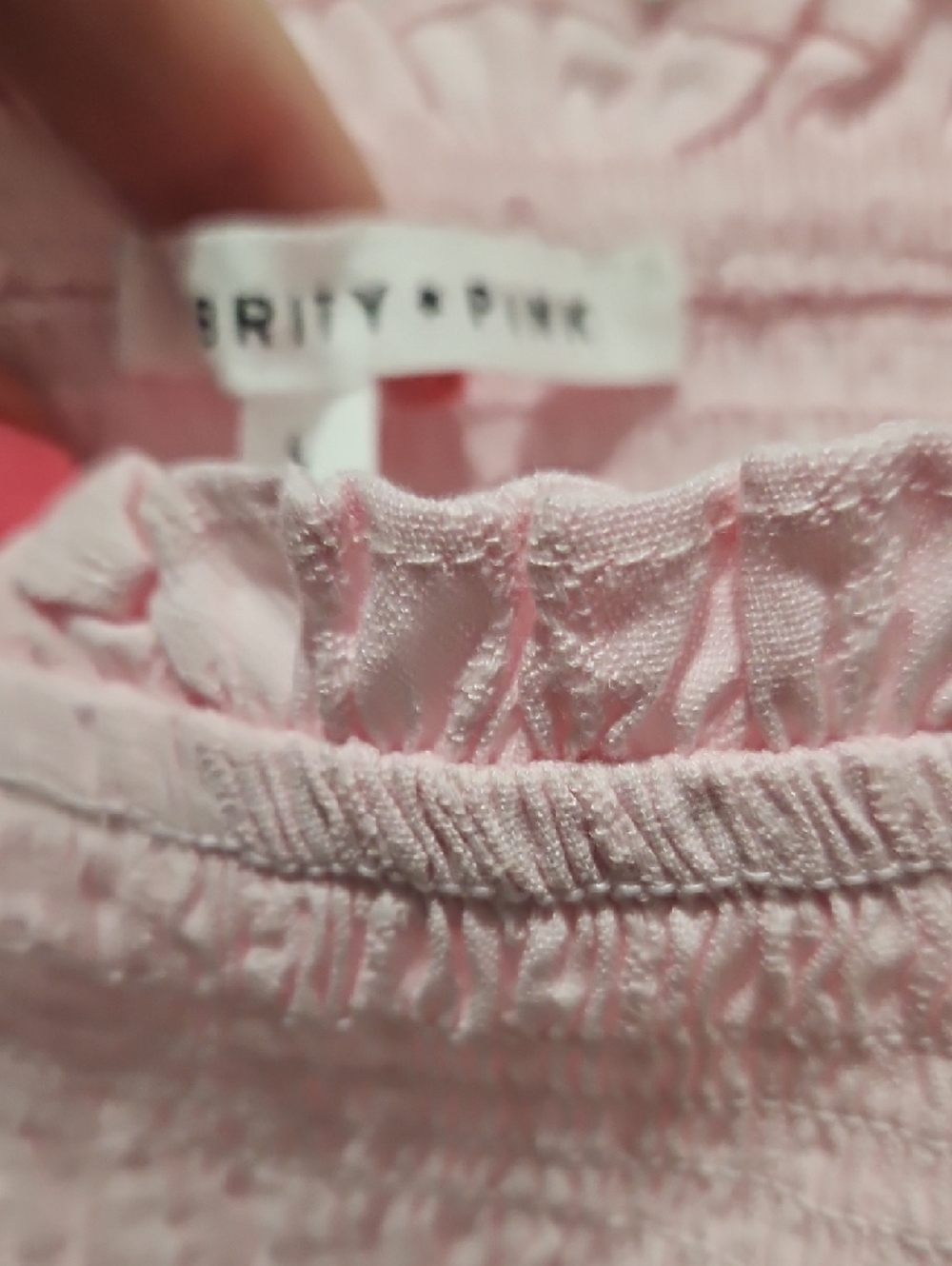 Celebrity Pink - Pink Smocked Ruffle Blouse - Picture 3 of 10